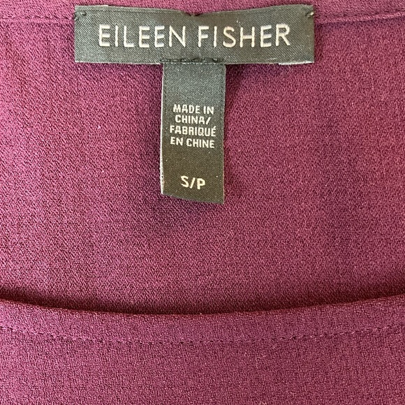 Eileen Fisher Plum Silk Shift Dress - Picture 7 of 11